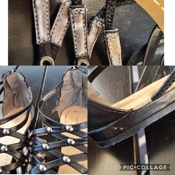 Marc Fisher Black Studded Gladiator Sandals 6 M - Picture 8 of 8